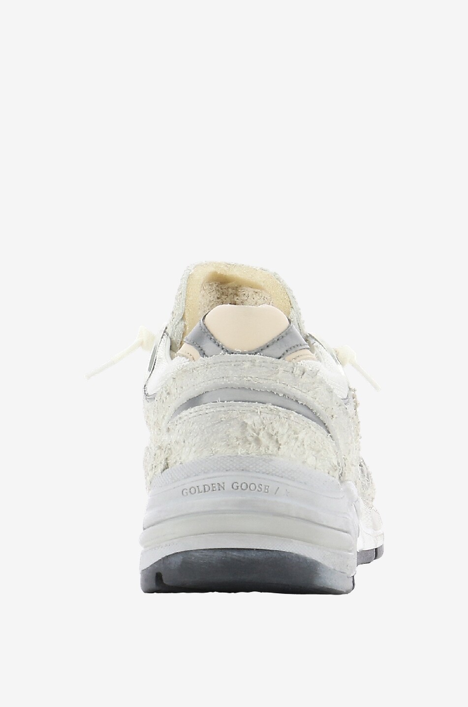 GOLDEN GOOSE Baskets en résille et daim Dad-Star Femme BLANC CASSE 4