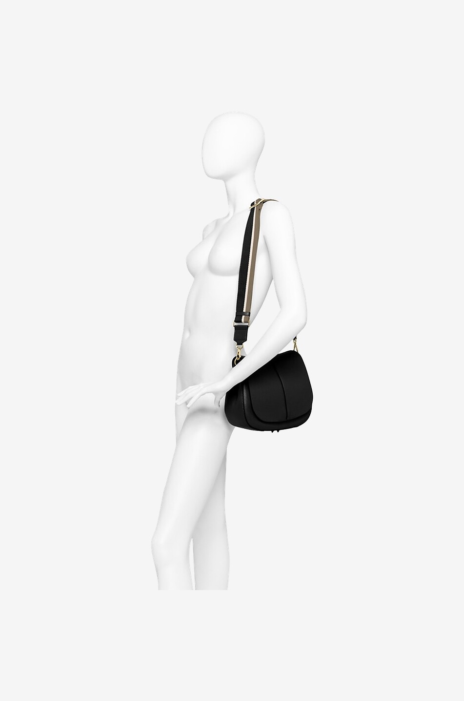 GIANNI CHIARINI Schultertasche aus genarbtem Leder Helena Round Damen BEIGE 6