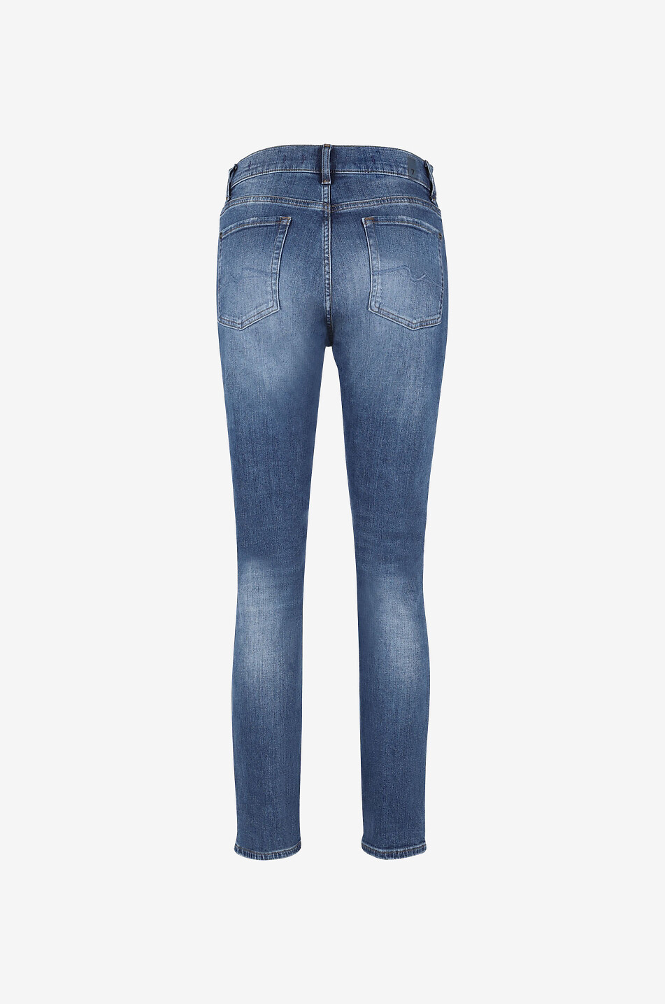 7 FOR ALL MANKIND Relaxed Skinny Creased Hem cotton slim fit jeans Women DARK BLUE 2