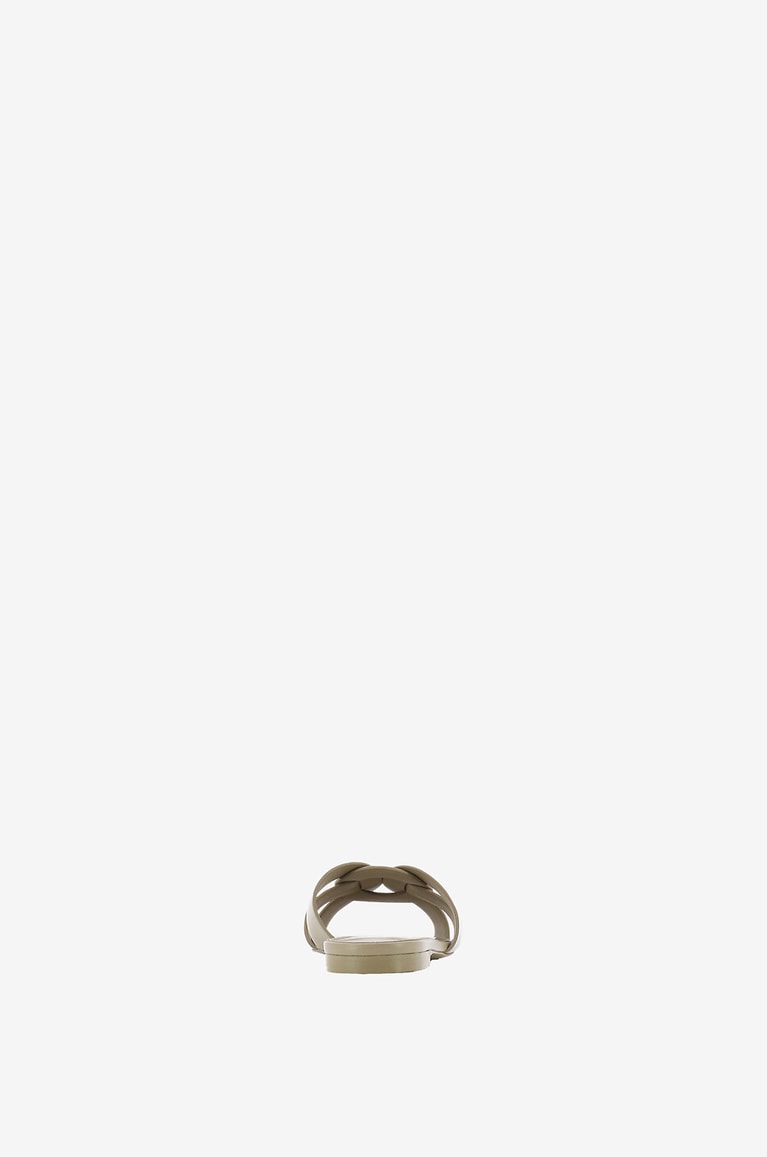 SAINT LAURENT PARIS Tribute 05 square toe leather flat mules Women BEIGE 4