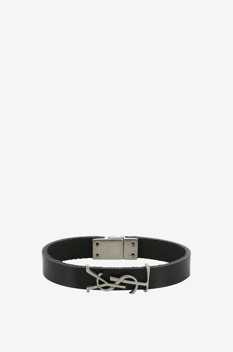 SAINT LAURENT PARIS Bracelet en cuir lisse Opyum Femme NOIR 1