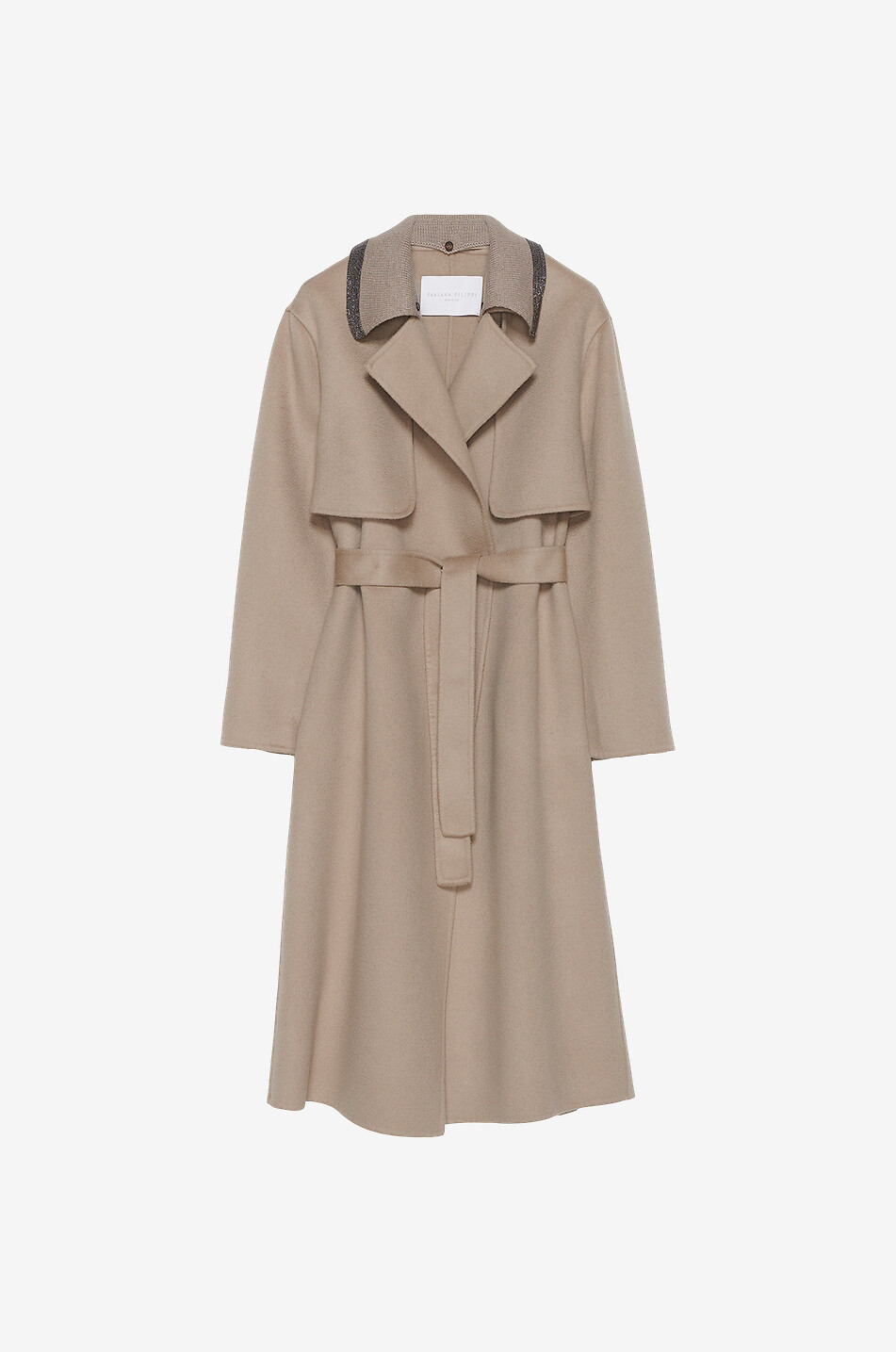 FABIANA FILIPPI Manteau esprit trench en laine et cachemire Femme CAMEL 1