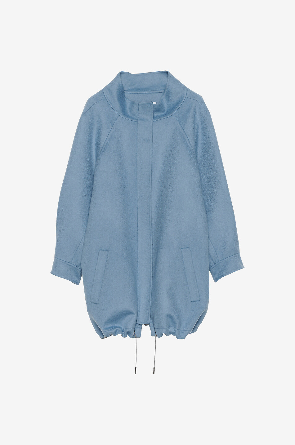 Balloon fit lightweight wool and cashmere coat