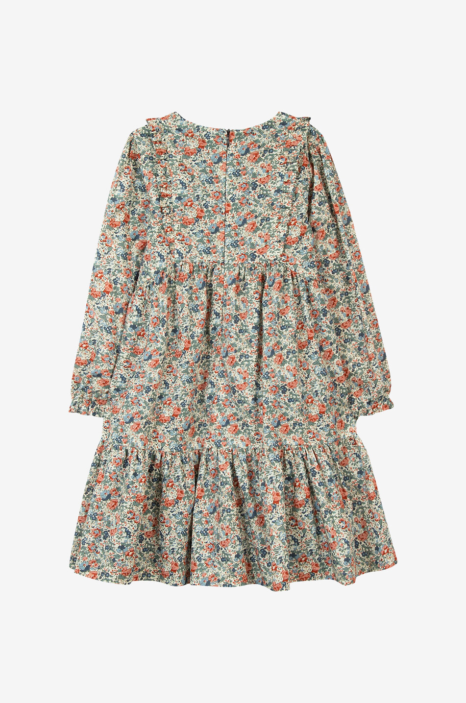 TARTINE ET CHOCOLAT Liberty printed girl's tiered flounced dress  DARK PINK 2