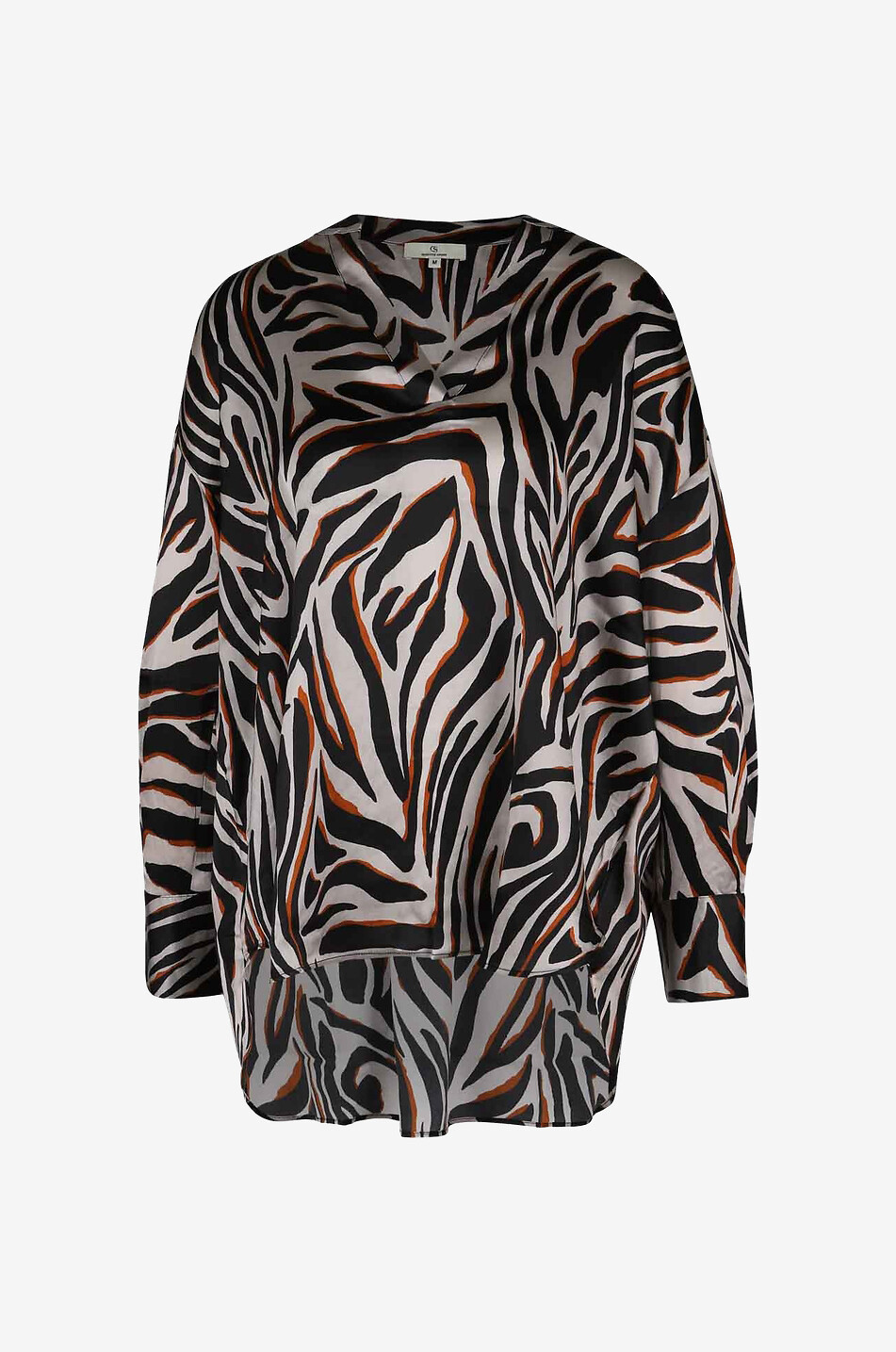 Blouse à manches longues en soie Zebra
