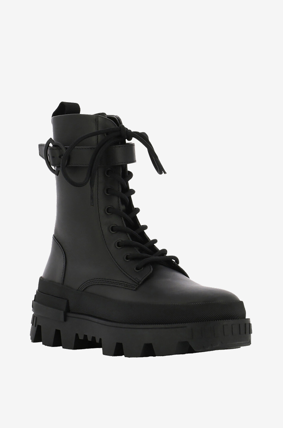 MONCLER Bottines à lacets en cuir Carinne Femme NOIR 1