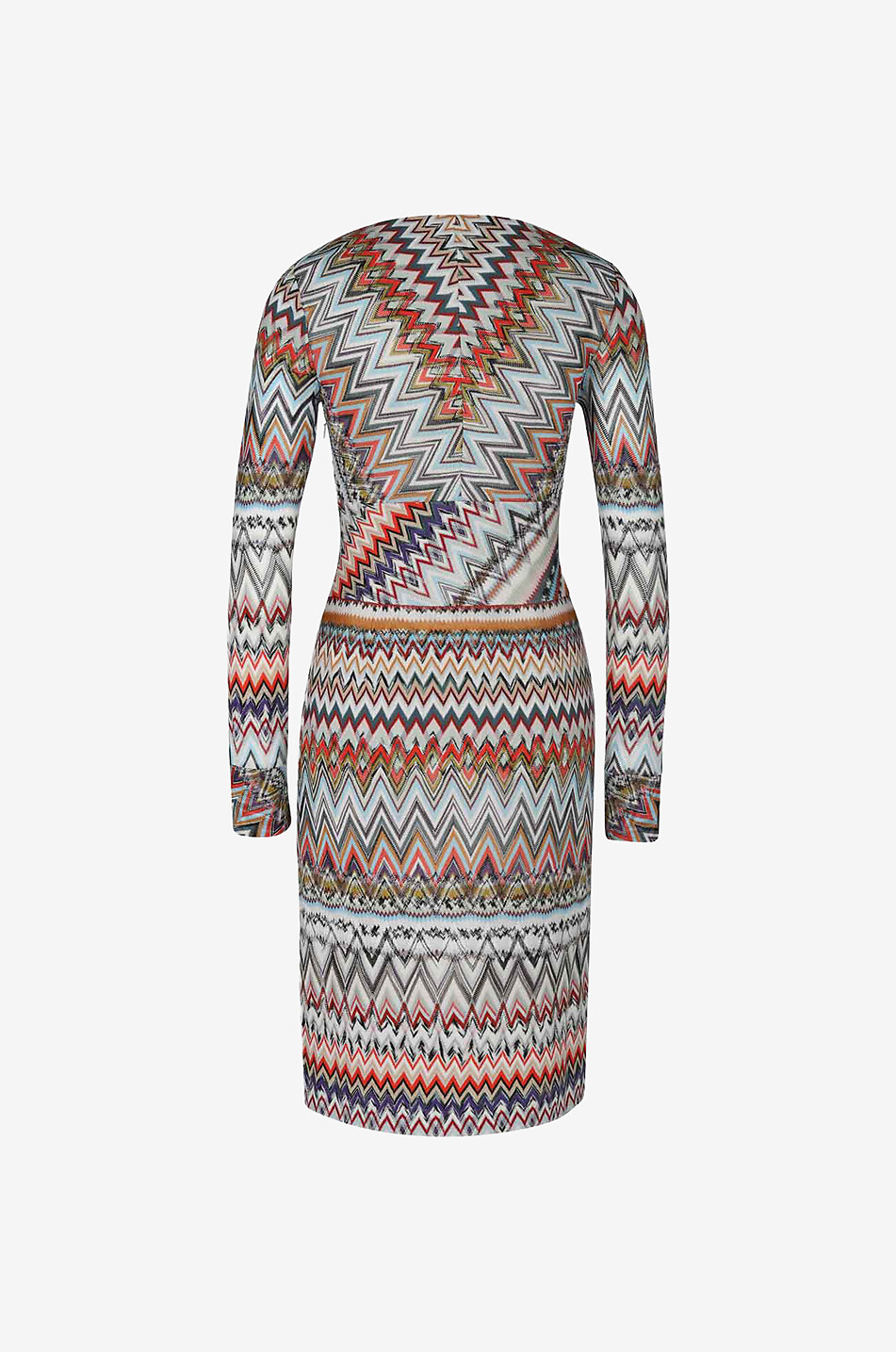 MISSONI Herringbone knit fitted cache-coeur dress Women MULTI COLOURED 2