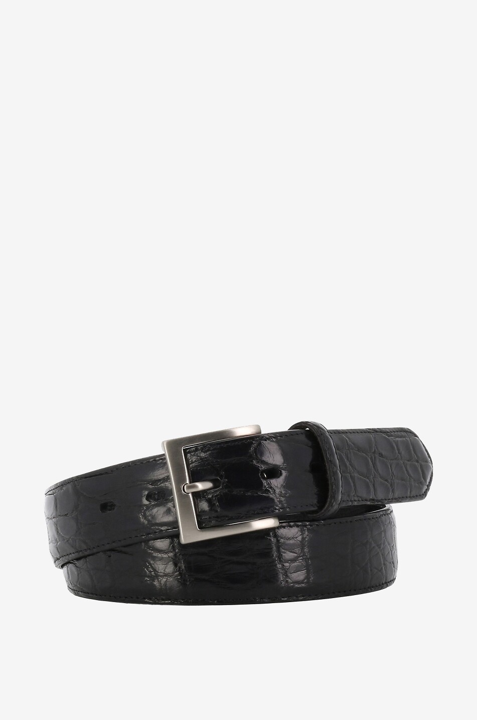 FAUSTO COLATO Ceinture en cuir Alligatore Ready - 3,5 cm Homme NOIR 1