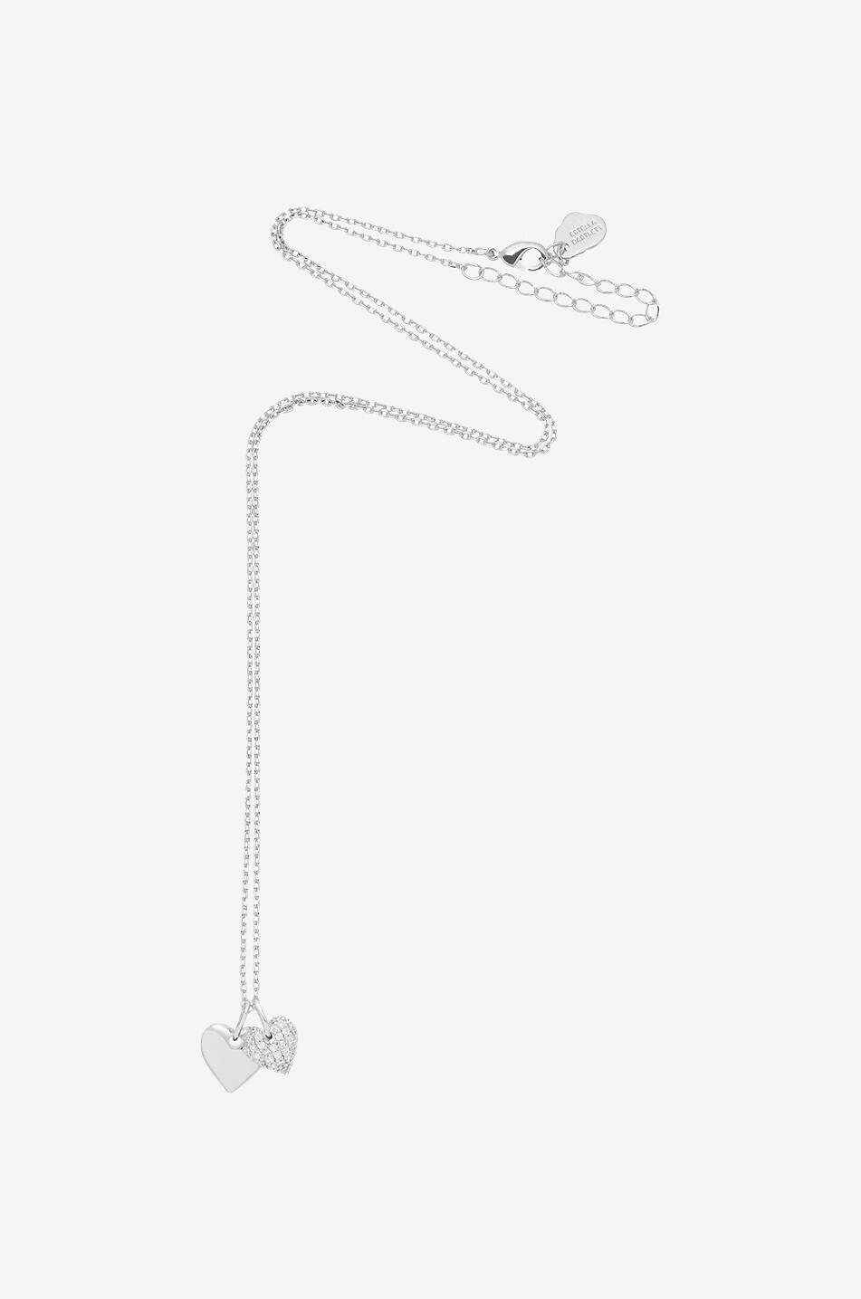 ESTELLA BARTLETT Pave Double Heart silver necklace Women SILVER 2