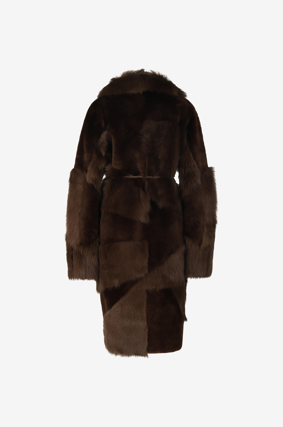NOVE LEDER Wendbarer Shearling-Mantel Misty Patch Damen BRAUN 3