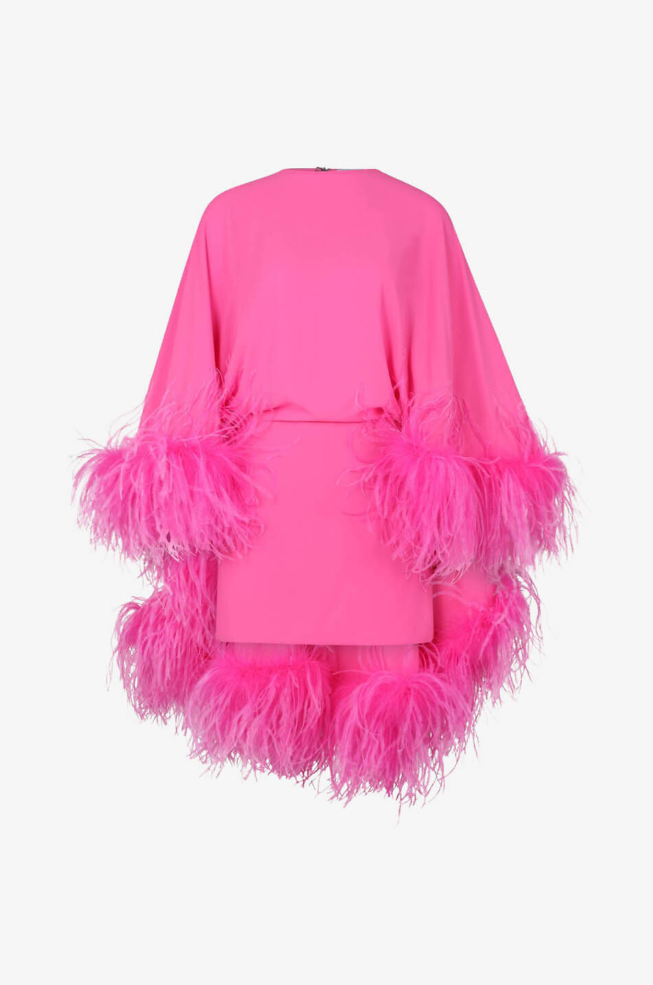 Minikleid aus Crêpe und Federn Milton