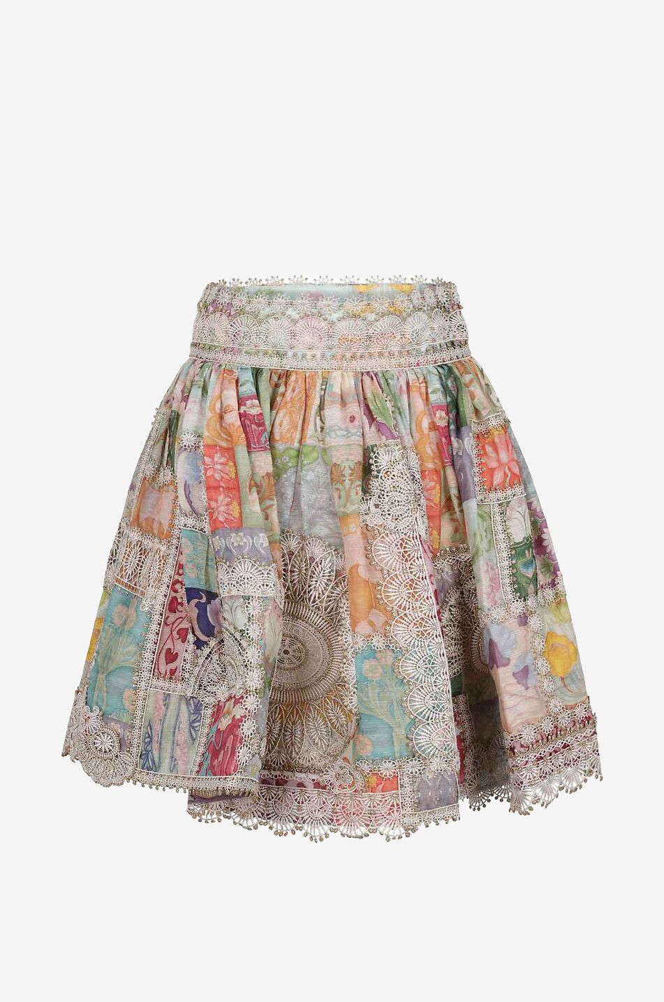 Minijupe en lin et soie Cosmic Zodiac Doily