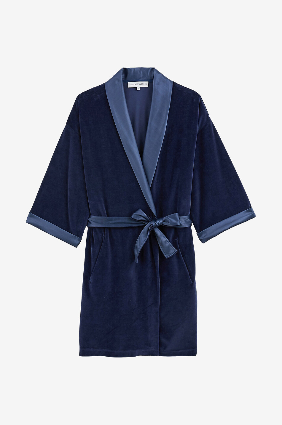 LAURENCE TAVERNIER Kurzer Bademantel aus Samt Velvet Damen DUNKELBLAU 1