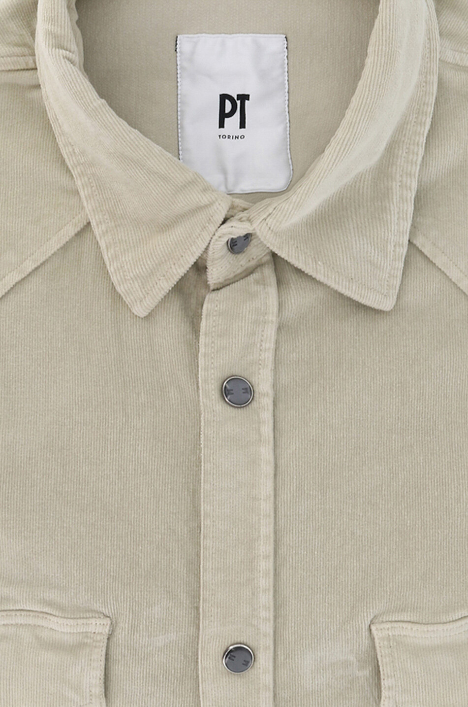 PT TORINO COLLECTION Langärmeliges Hemd aus Cordsamt Herren BEIGE 2