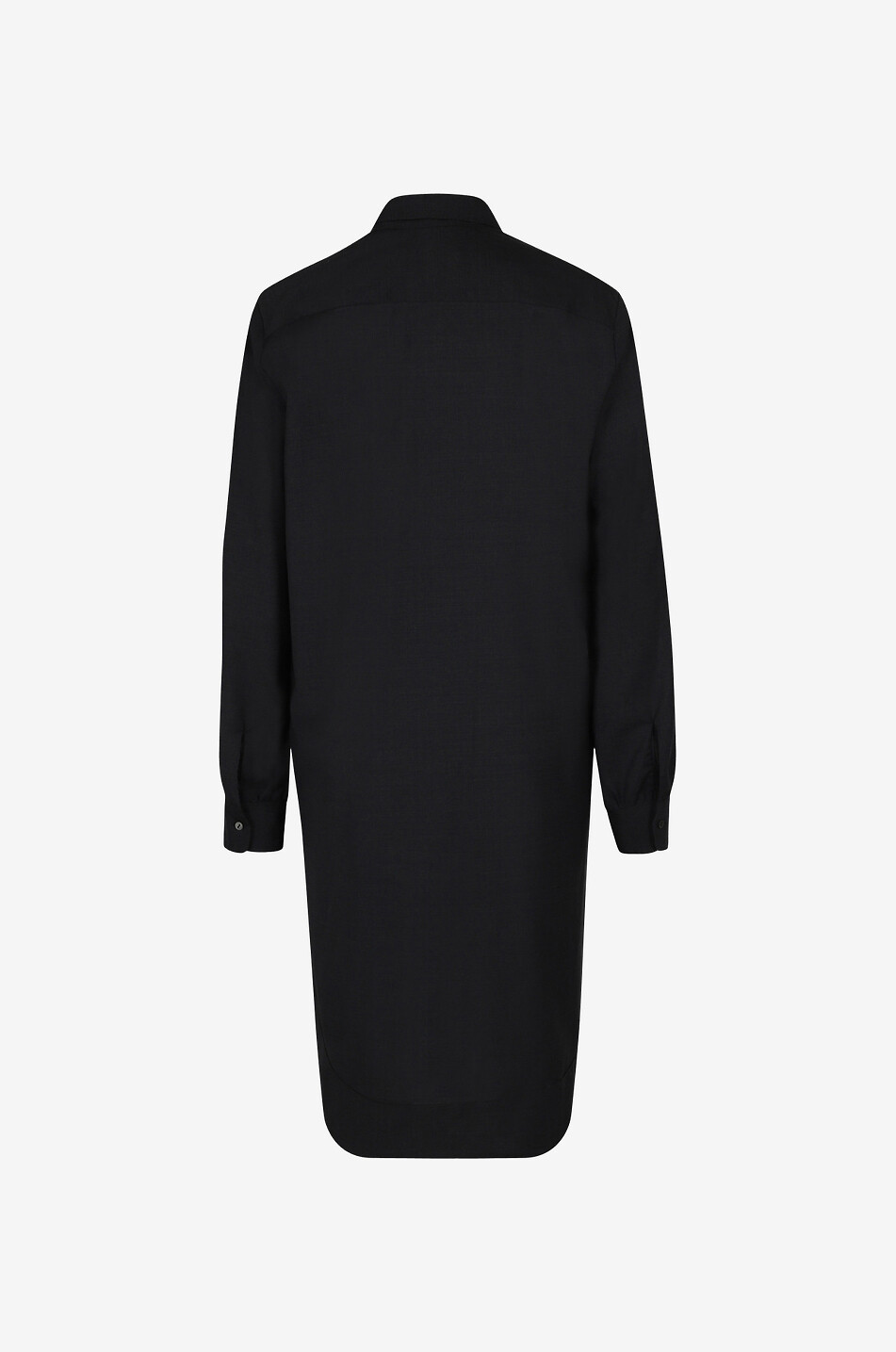 ARTIGIANO Robe chemise courte en popeline de laine Elke Femme GRIS FONCÉ 2