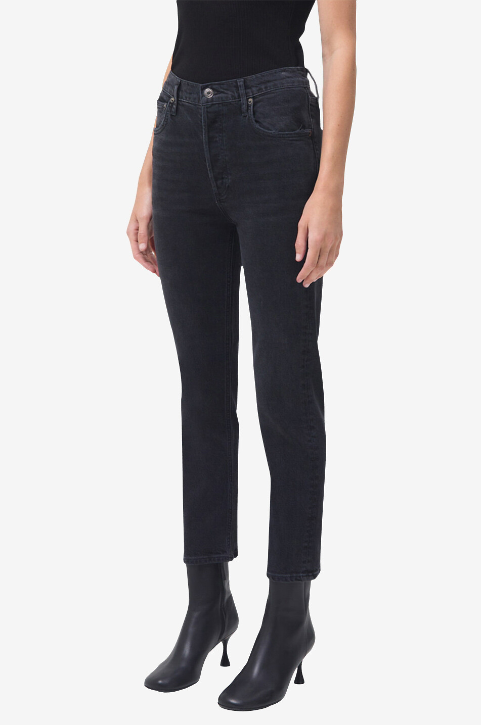 Jeans mit hoher Taille und verkürztem Bein Riley Panoramic