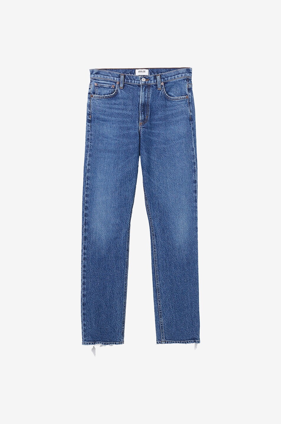 AGOLDE Slim Fit-Jeans aus Bio-Baumwolle Lyle Damen MITTELBLAU 1