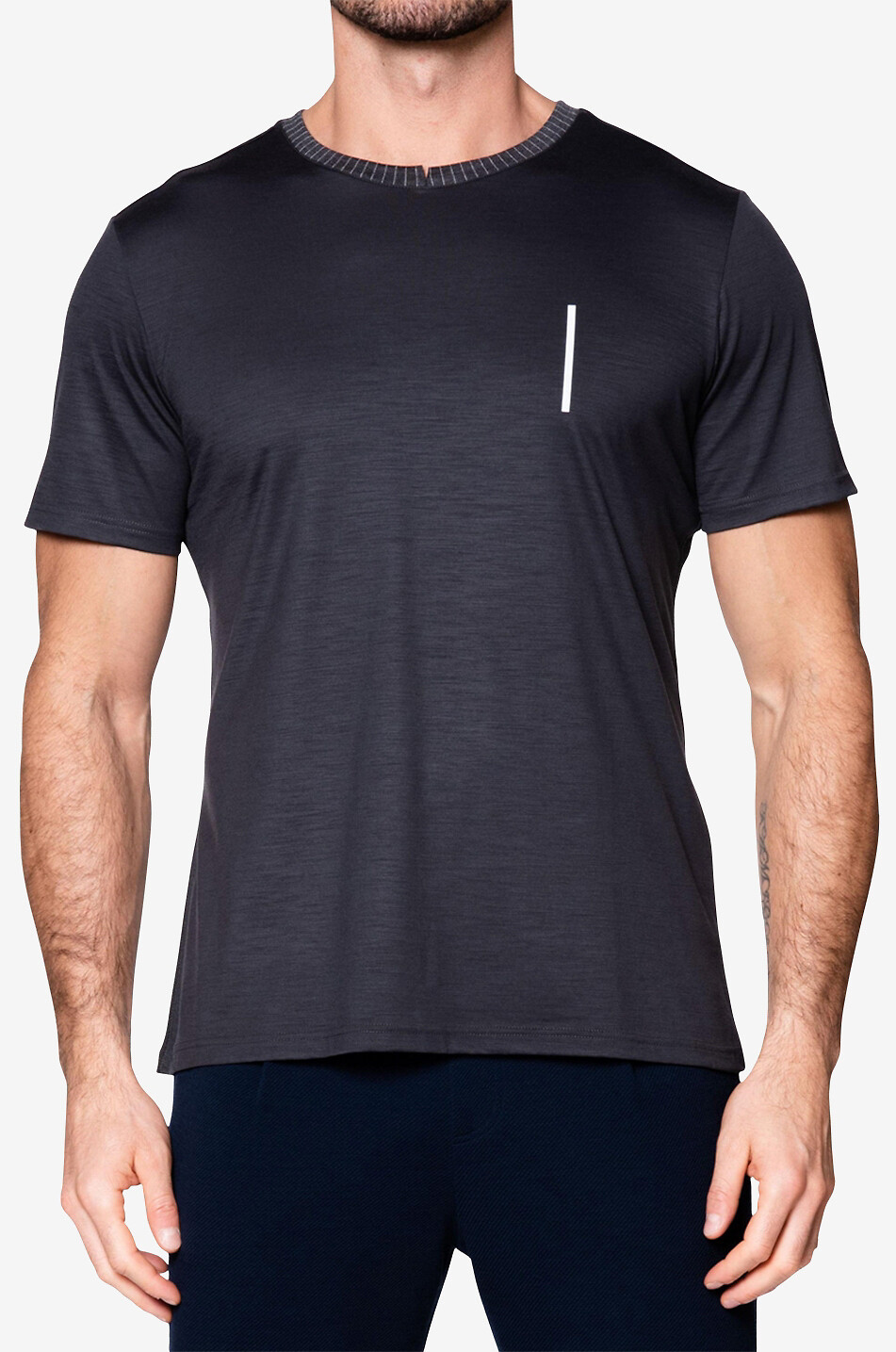 EMYUN T-shirt à manches courtes en laine Emmen Homme GRIS MOYEN 1