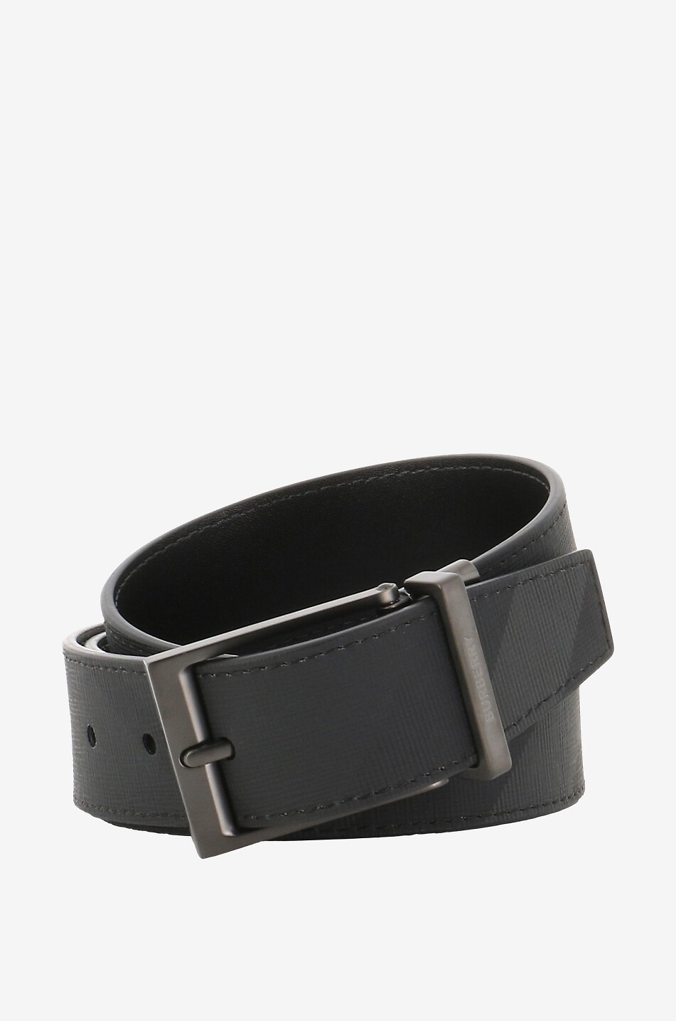 Louis textured leather check print belt
