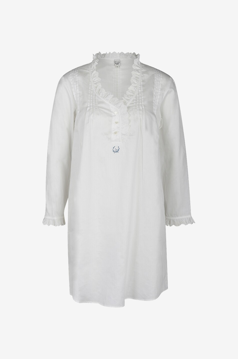 LALIDE A PARIS Chemise de nuit en coton Solène Femme BLANC 1