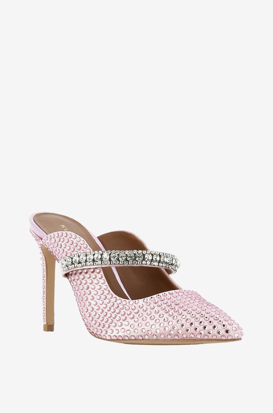 Mules à talon en tissu Duke Crystal 95