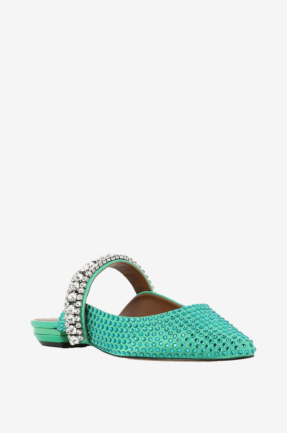 Mules plates en tissu Princely Crystals