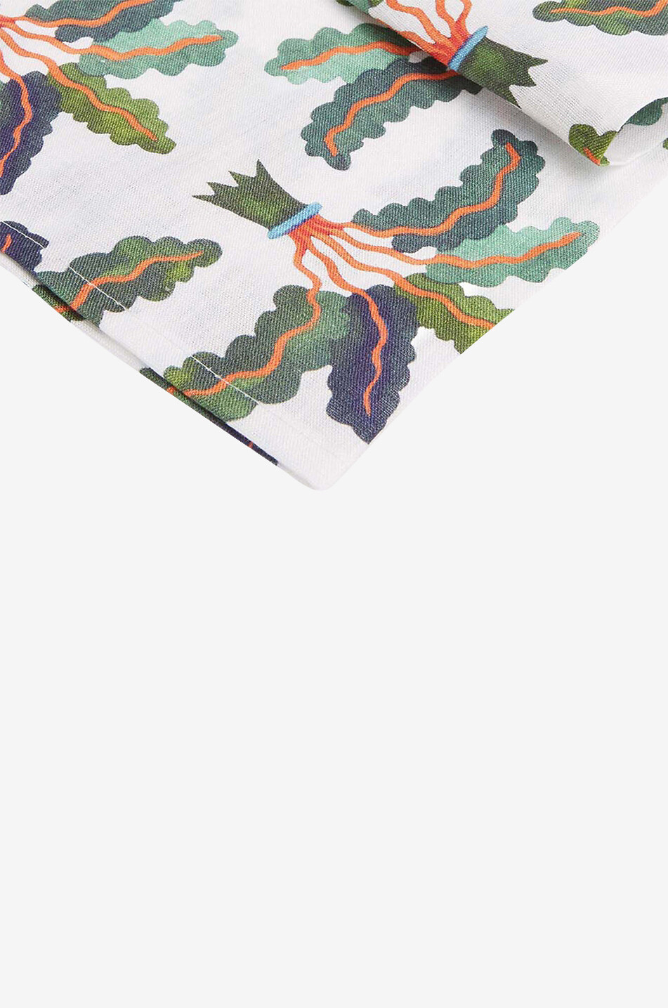 LA DOUBLEJ Set de deux serviettes en lin Dinner Palms Maison MULTICOLORE 4