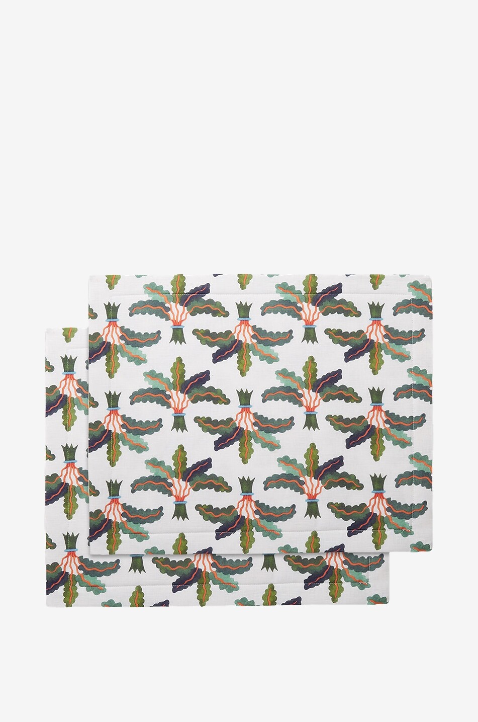 Zweierset Tischsets aus Leinen Palms