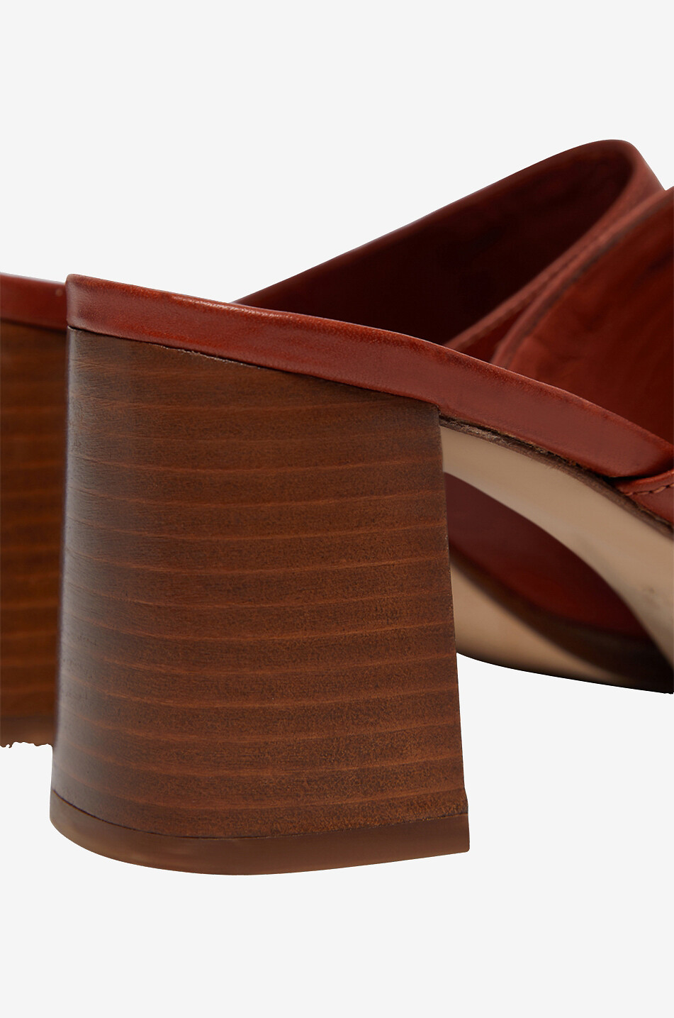 Mules à talon en cuir lisse 70