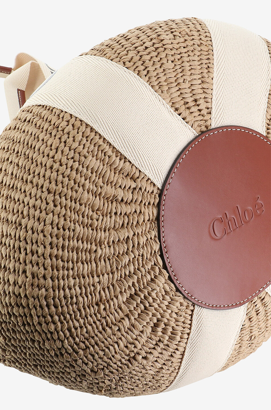 CHLOE Handgeflochtener Korb Woddy Large Damen WEISS 5