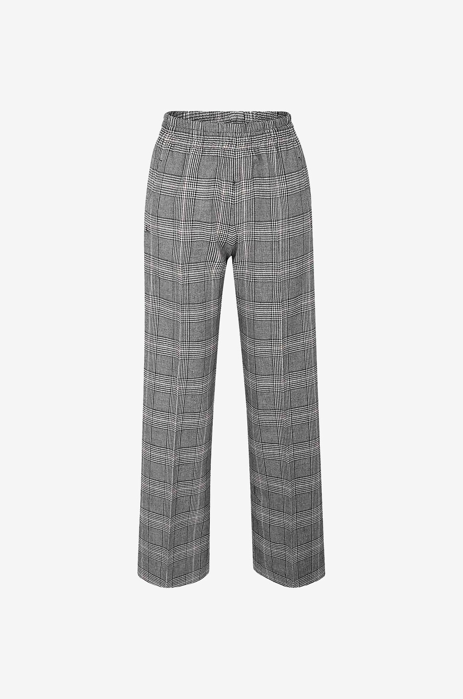 Brittany wide-leg glen check trousers