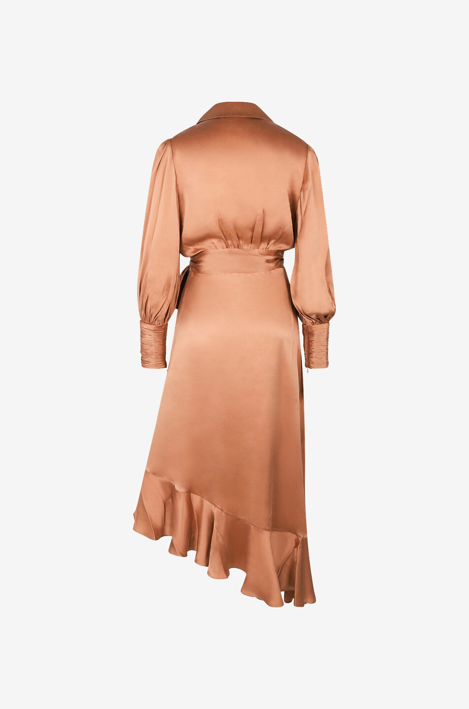ZIMMERMANN Silk satin midi wrap dress Women BEIGE 2