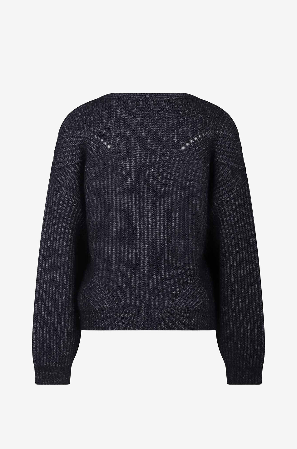 FABIANA FILIPPI Cardigan raccourci ample en maille côtelée duveteuse Femme BLEU FONCE 2