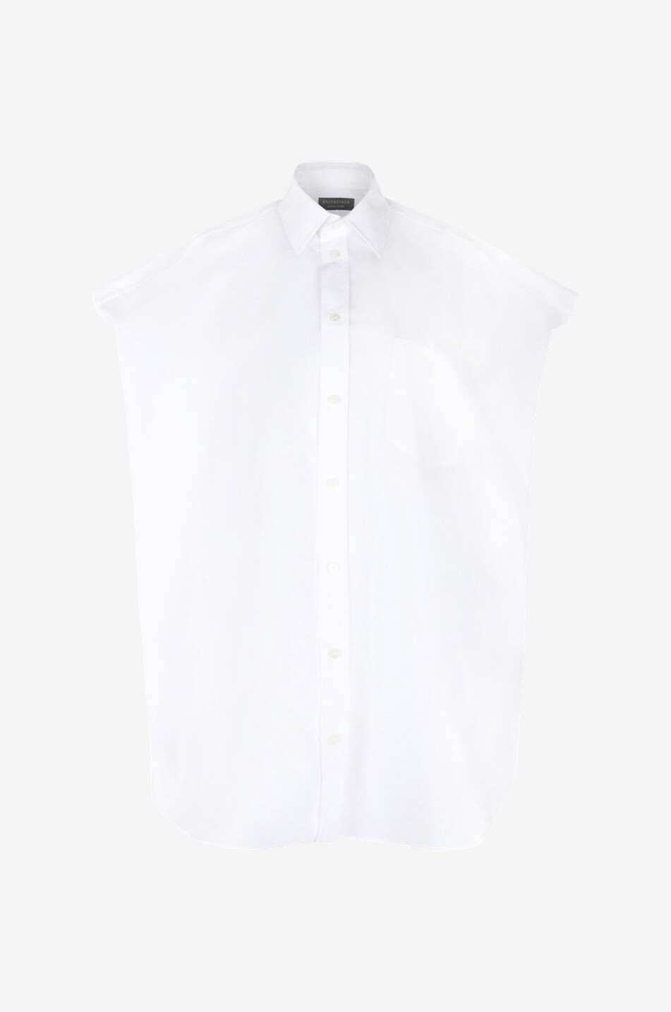 Oversize sleeveless poplin shirt