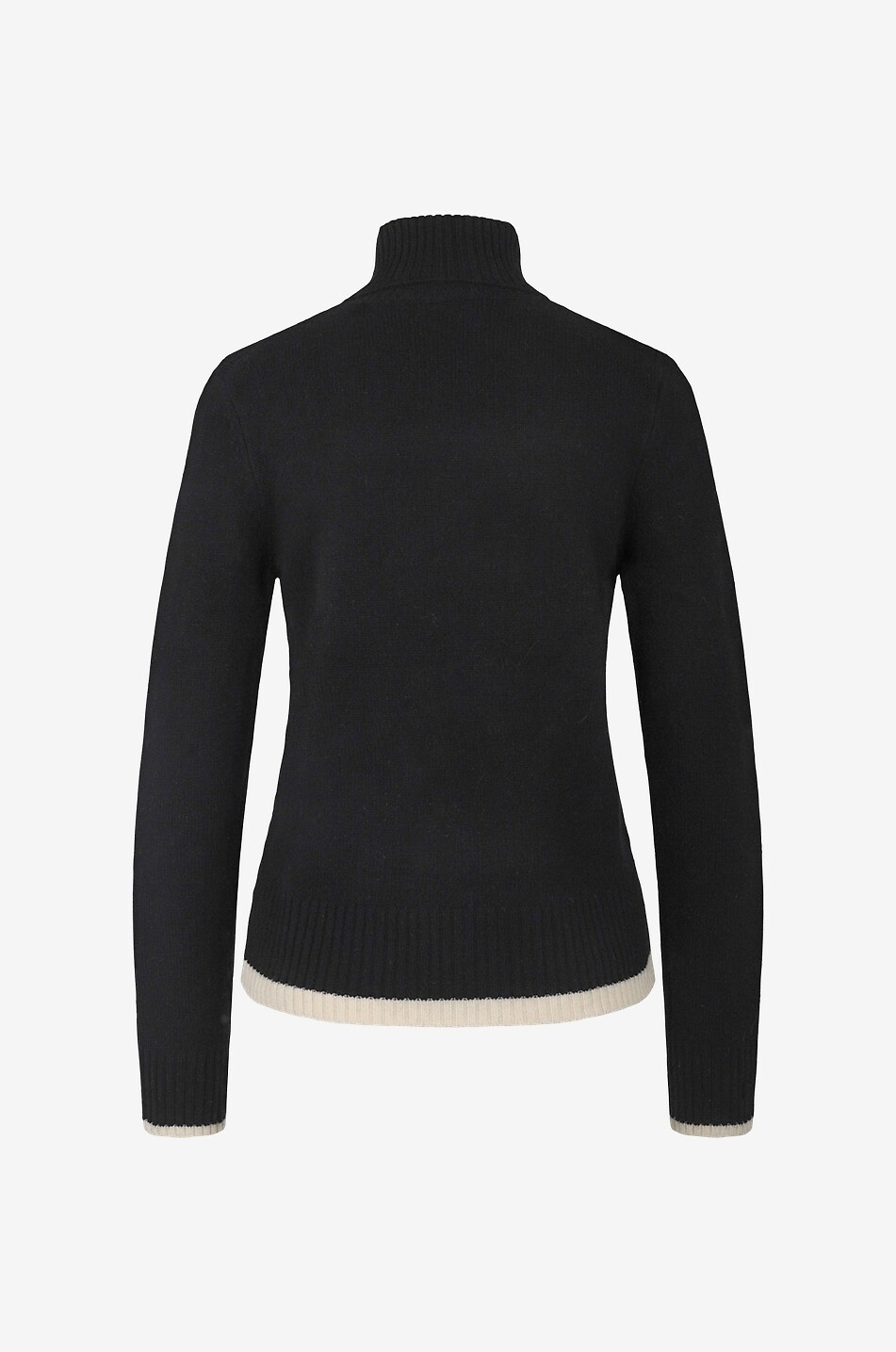GANNI Pull en laine et cachemire à col roulé brodé logo Femme NOIR 2