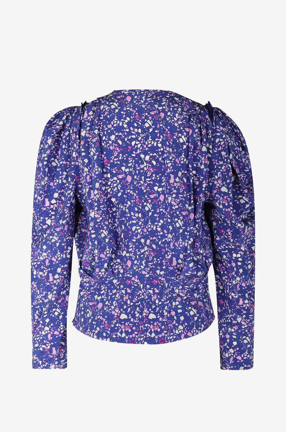 ISABEL MARANT Zarga terrazzo printed silk top Women BLUE 2