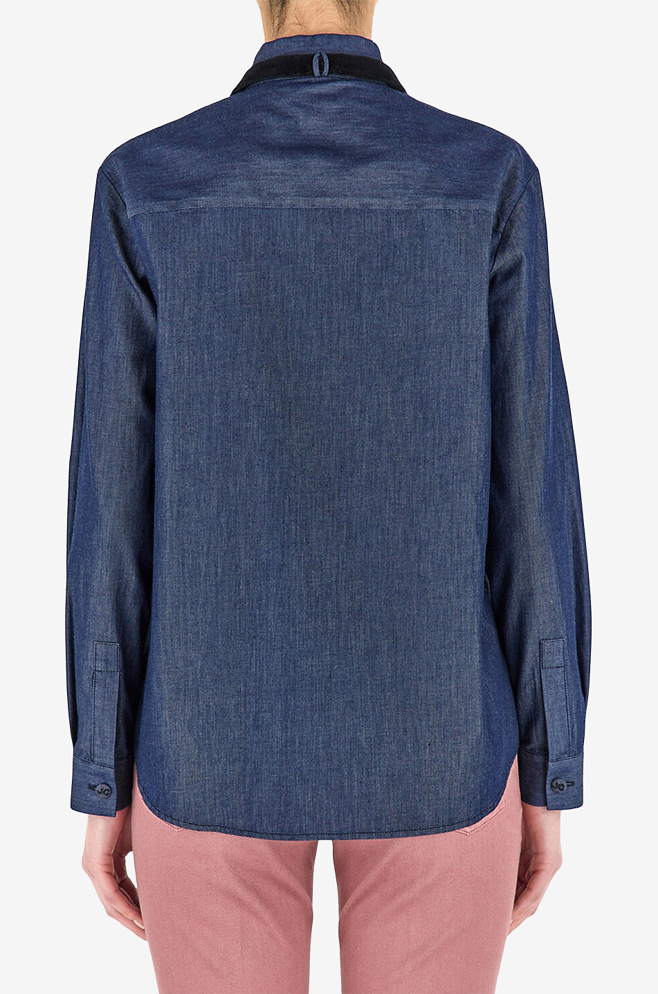 JACOB COHEN Chambray-Hemd im Smoking-Stil mit Fliege Damen DUNKELBLAU 4