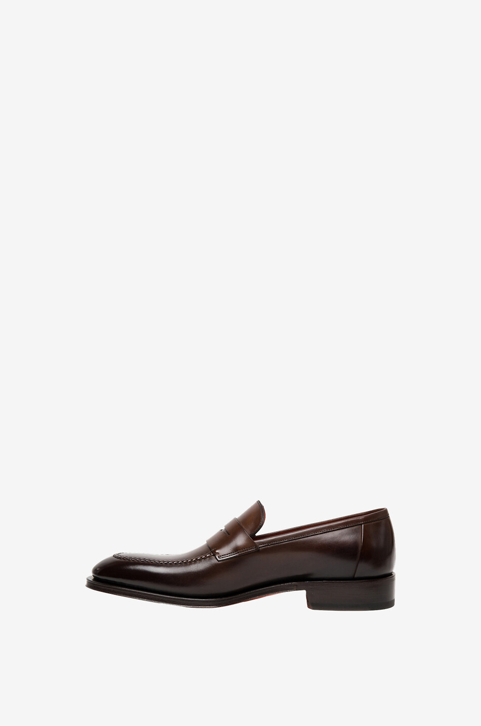 SANTONI Mocassins en cuir brillant Homme MARRON MOYEN 4