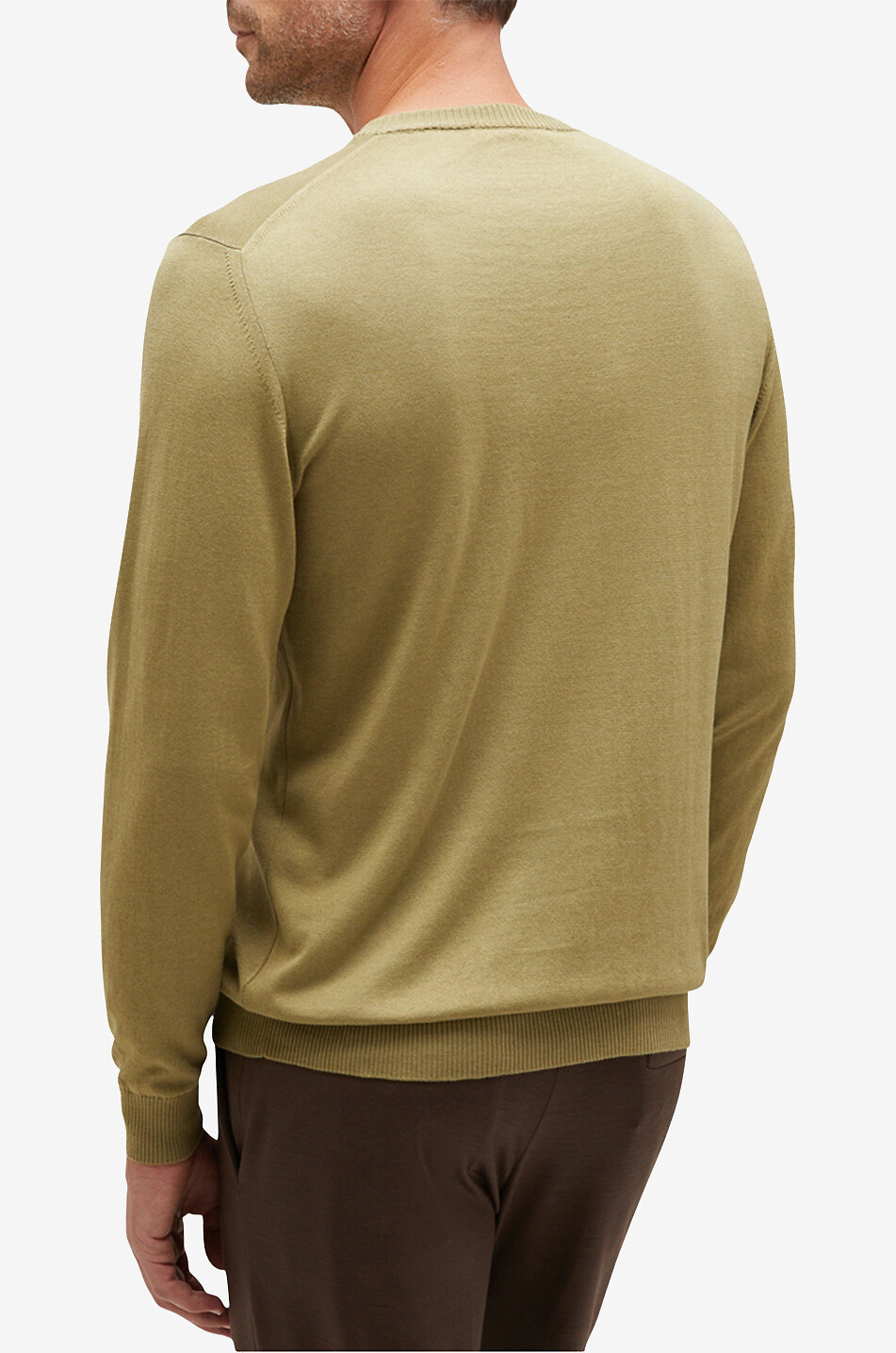 Pullover mit Rundhalsausschnitt aus Seide und Baumwolle