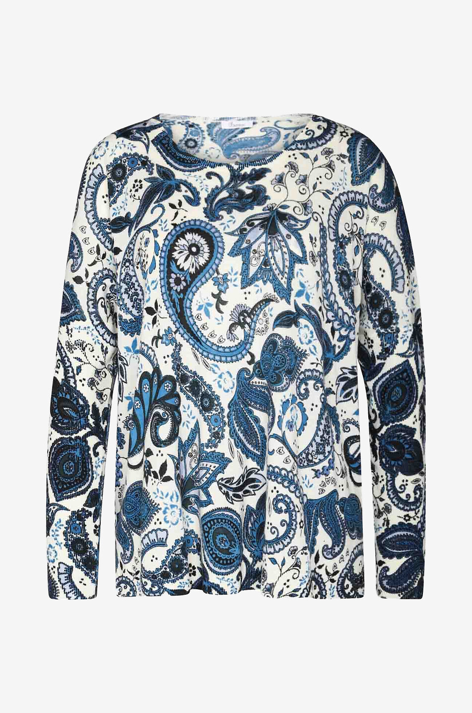 Pullover mit Rundhalsausschnitt aus Merinowolle mit Print