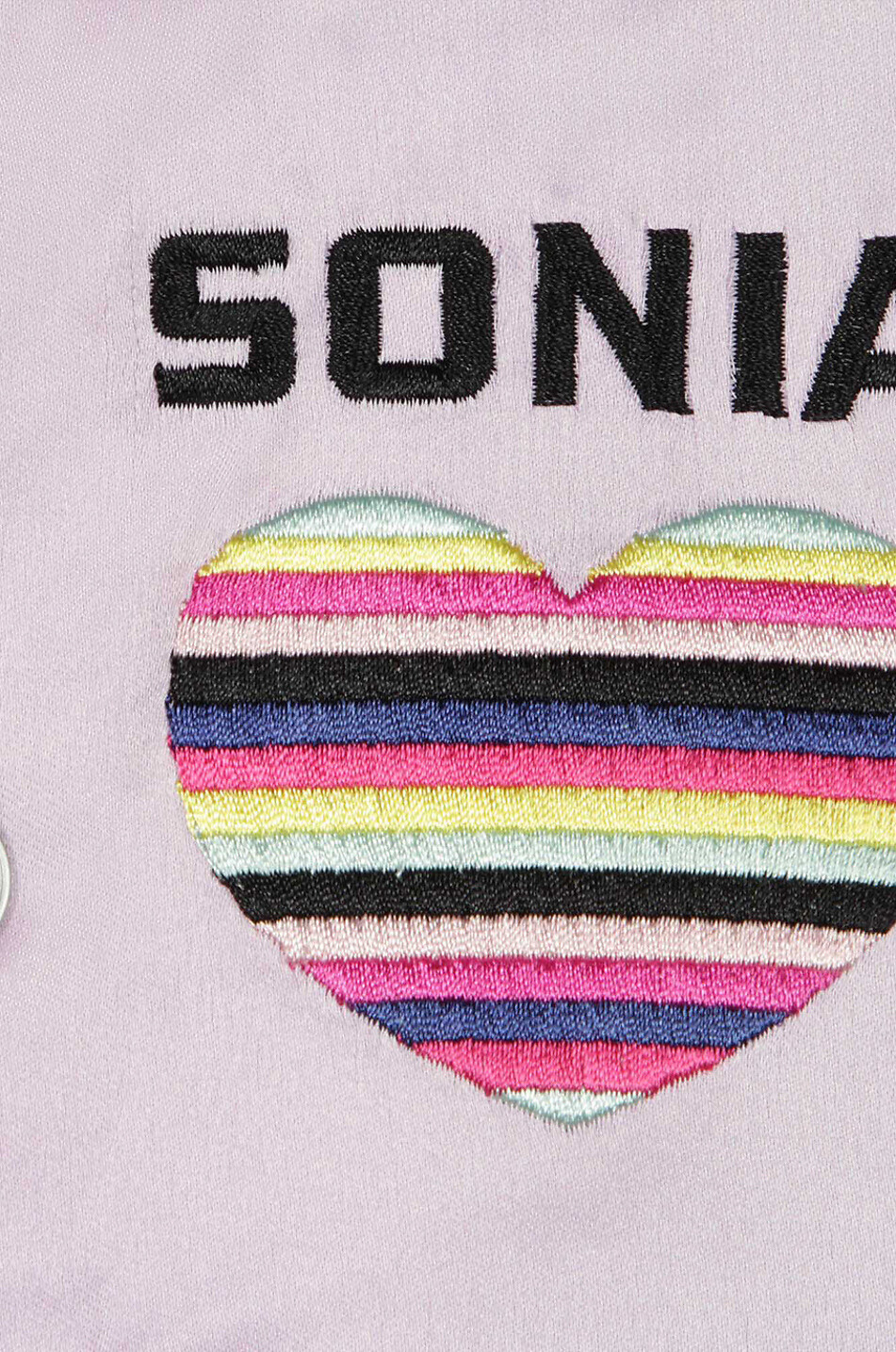 Mädchen-Satinbomberjacke mit gestreiftem Herz