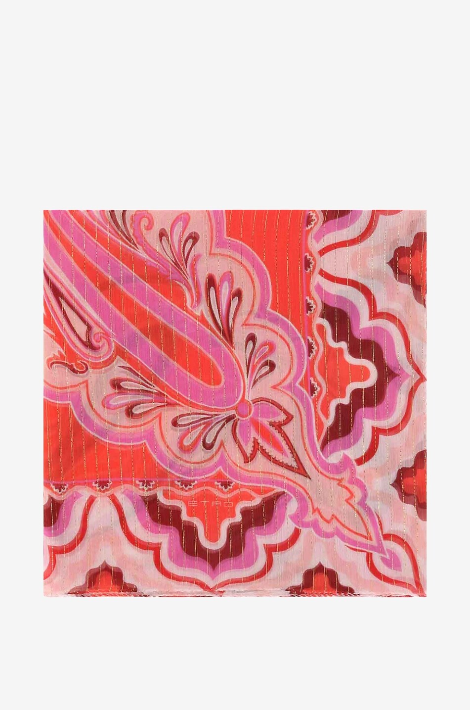 Foulard carré en georgette et lurex Bombay Paisley