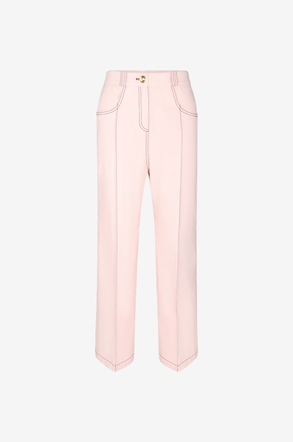 Hose mit weitem Bein und hoher Taille aus Gabardine