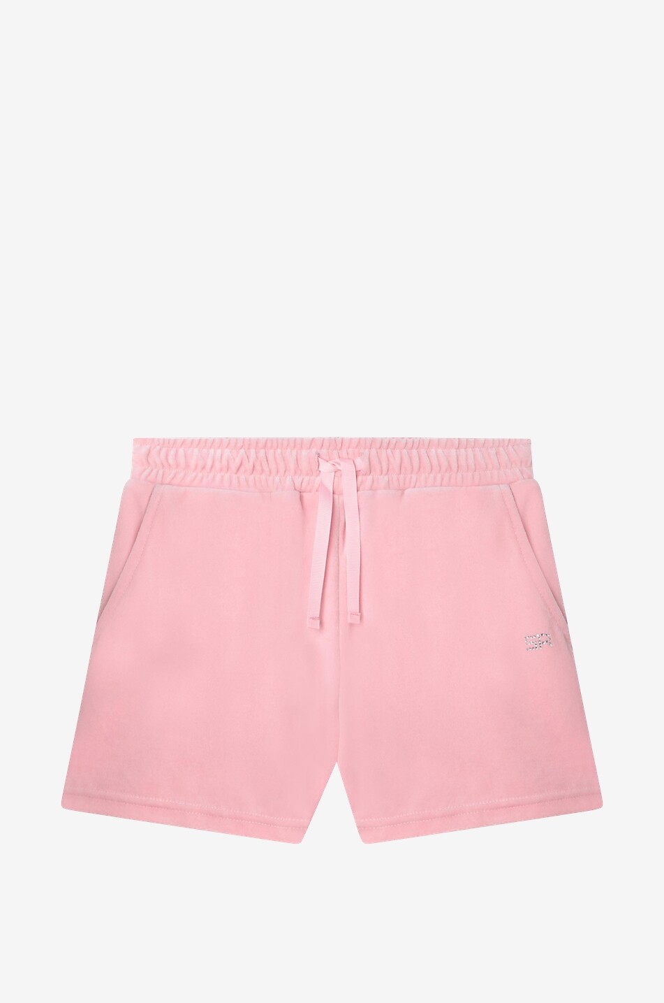 SONIA RYKIEL Crystal monogram adorned girl's velvet shorts Girl PINK 1
