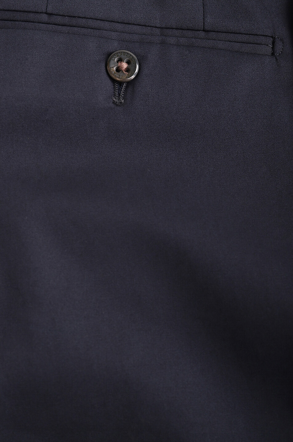 Pantalon droit en gabardine de coton stretch