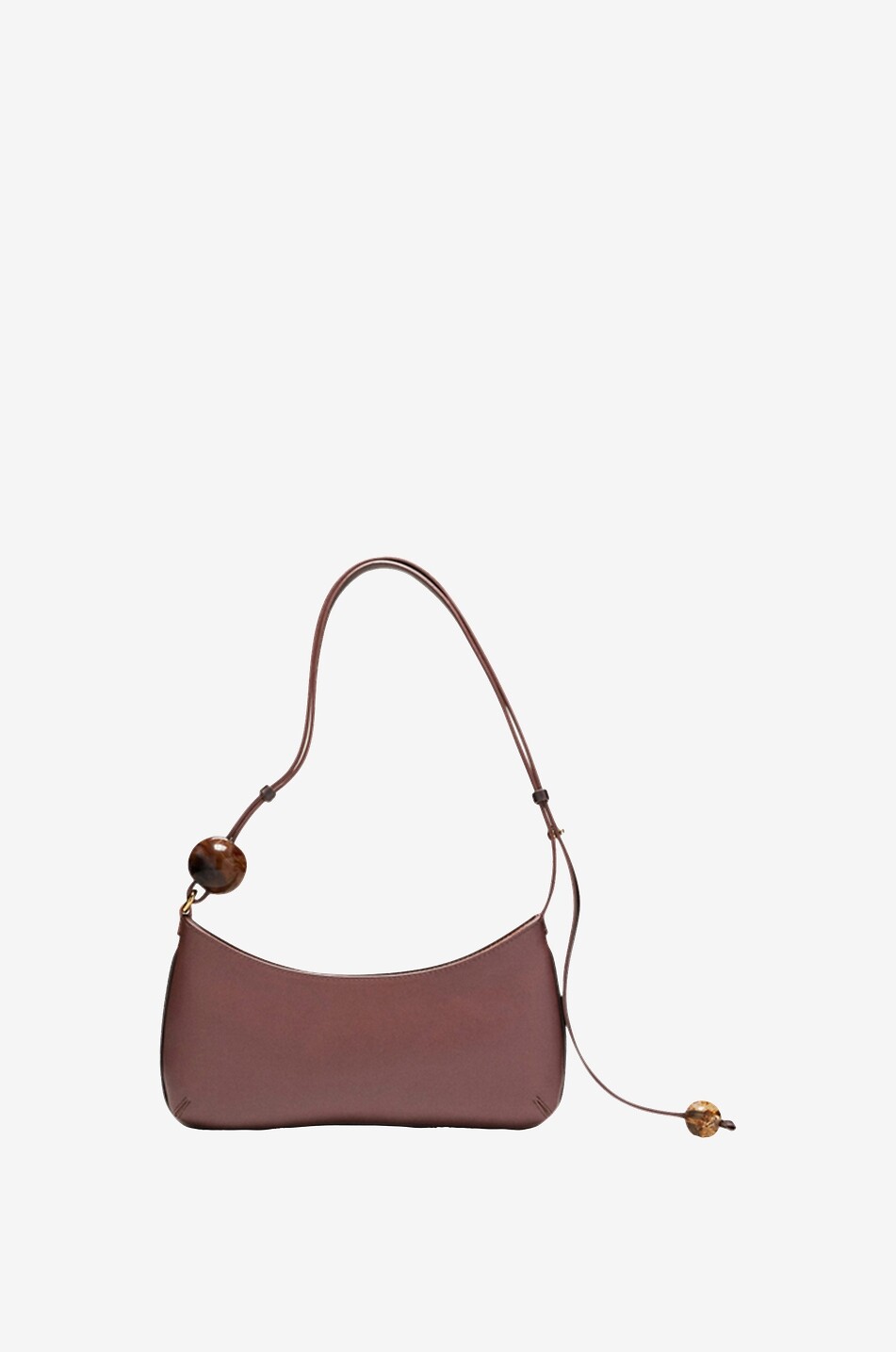 JACQUEMUS Schultertasche aus Glattleder Le Bisou Perle Damen BRAUN 3