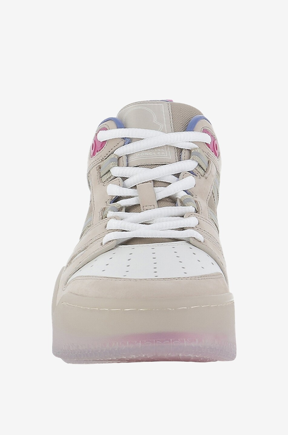 MONCLER Pivot high-top lace-up multi-material sneakers Women Light beige 2