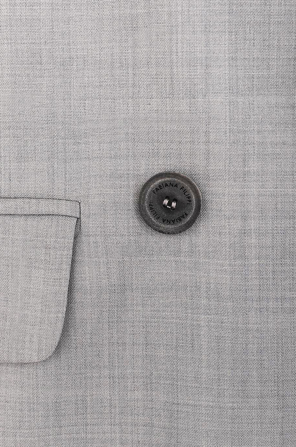 Blazer à boutonnage double en laine à col en maille