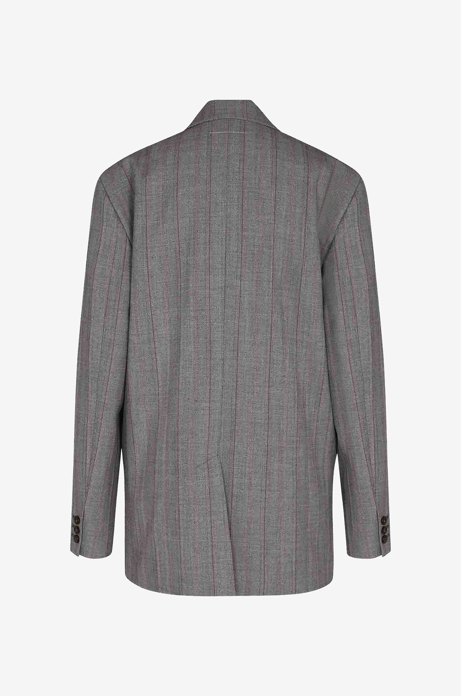Pinstripe oversize blazer with off-set buttoning