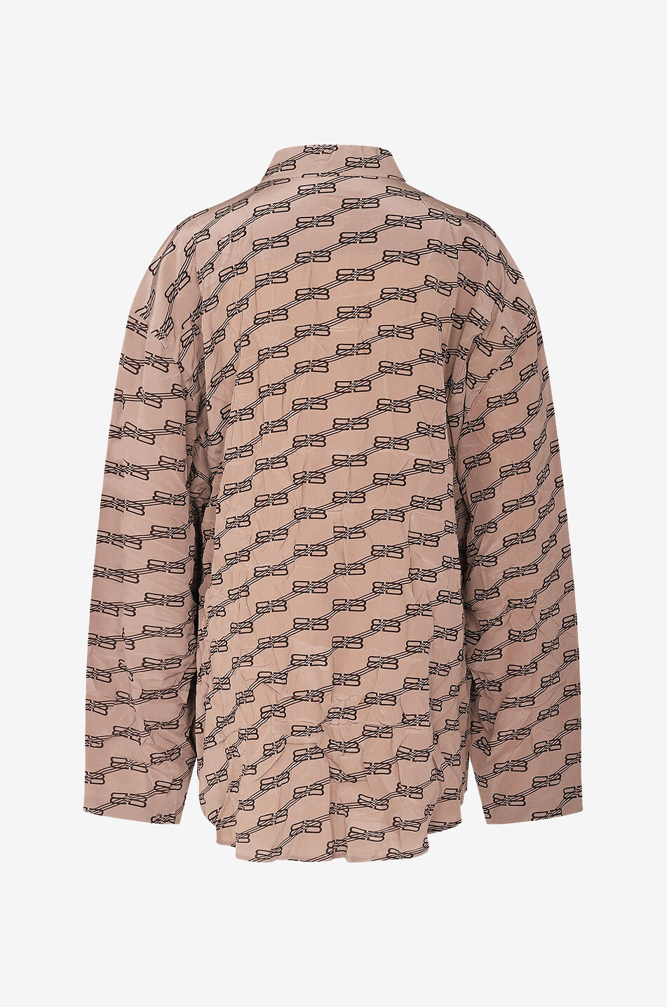 BALENCIAGA Minimal BB Monogram silk shirt Women BEIGE 2